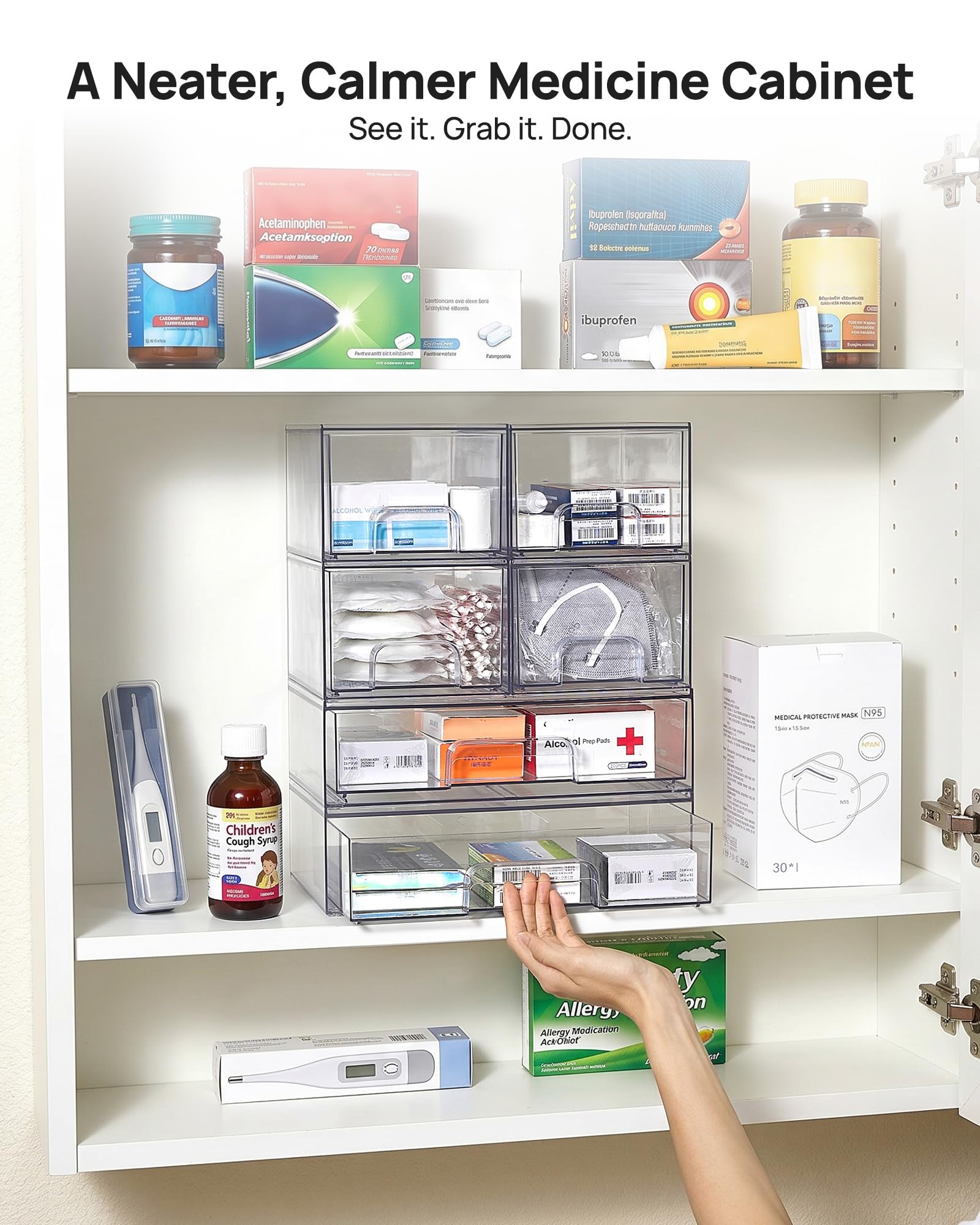 Multi-purpose organizers for bathroom, kitchen, laundry, or vanity help declutter daily