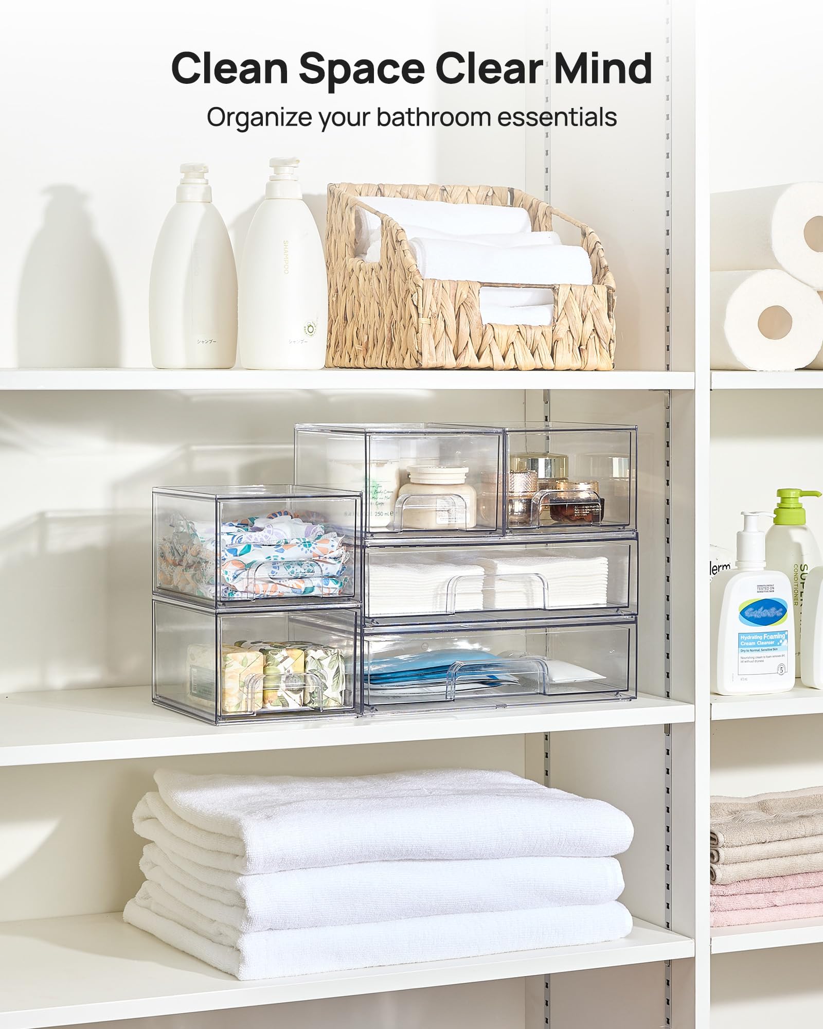 Vtopmart non-slip pads prevent movement when drawers are opened.