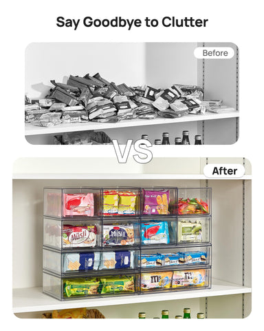 Non-slip silicone pads keep outer containers steady when you pull drawers