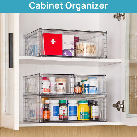 Vtopmart PET plastic clear bin offers durable, transparent storage.