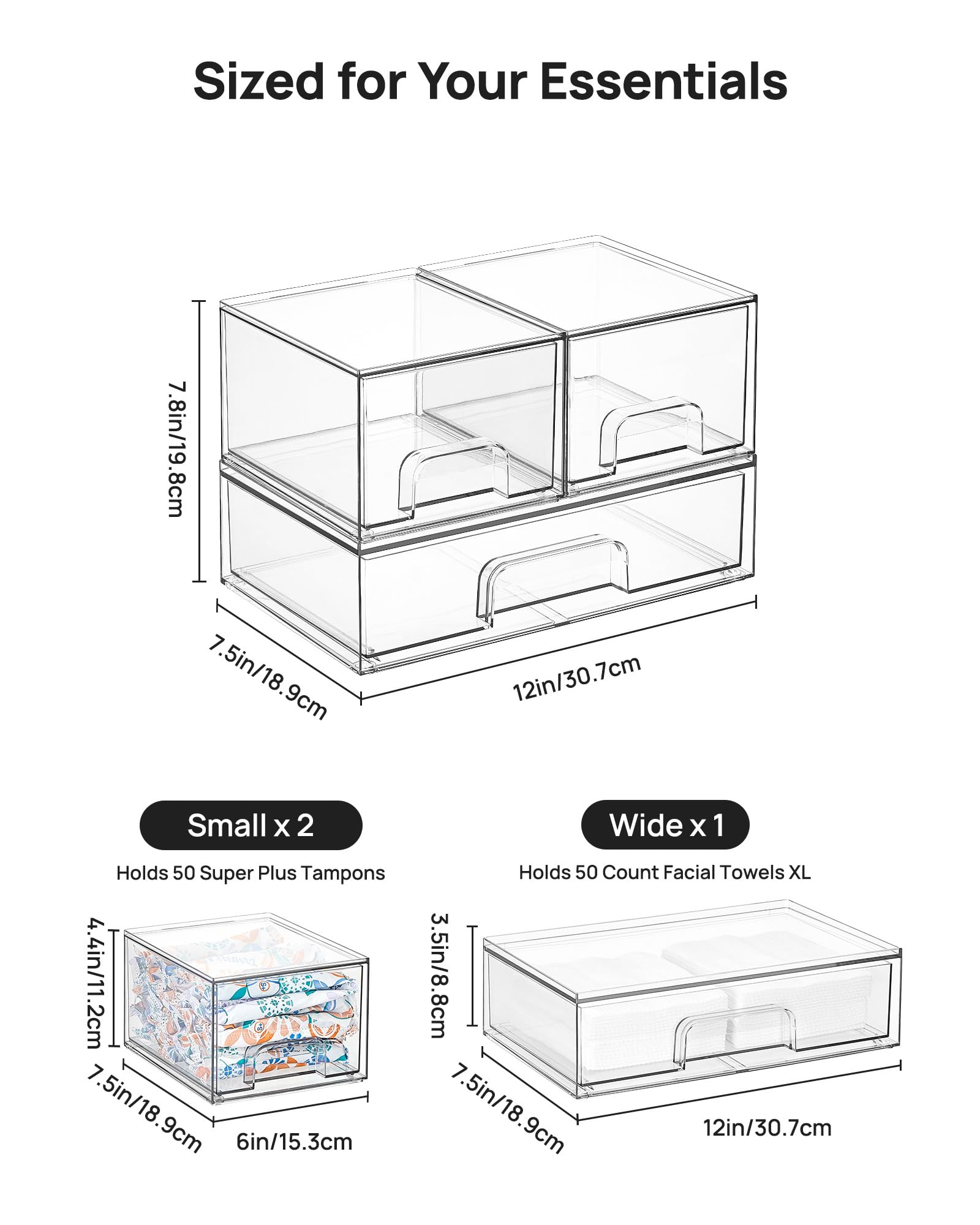 Vtopmart drawers with pull-out handles offer easy access and organized storage