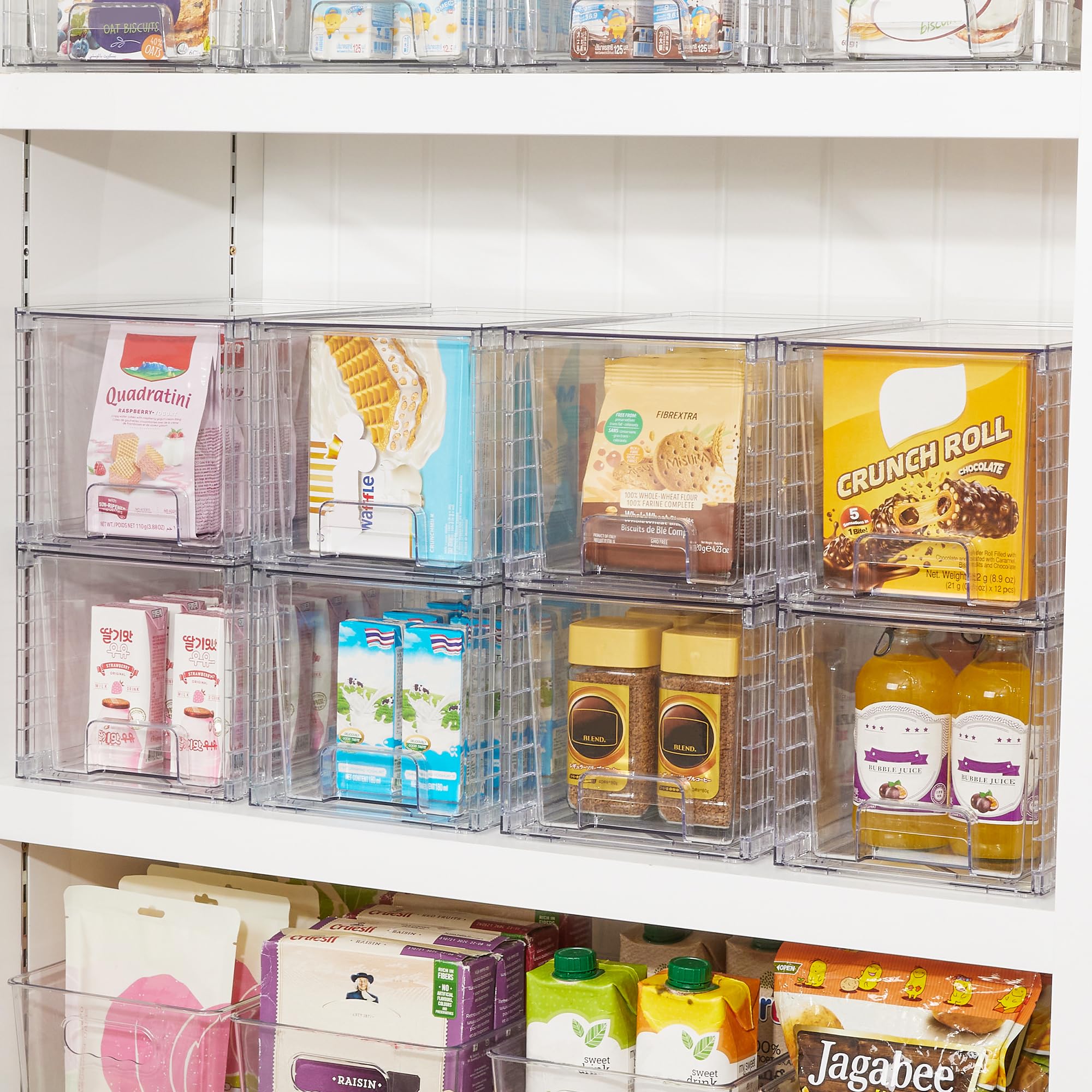 Vtopmart stackable design optimizes vertical storage on a shelf