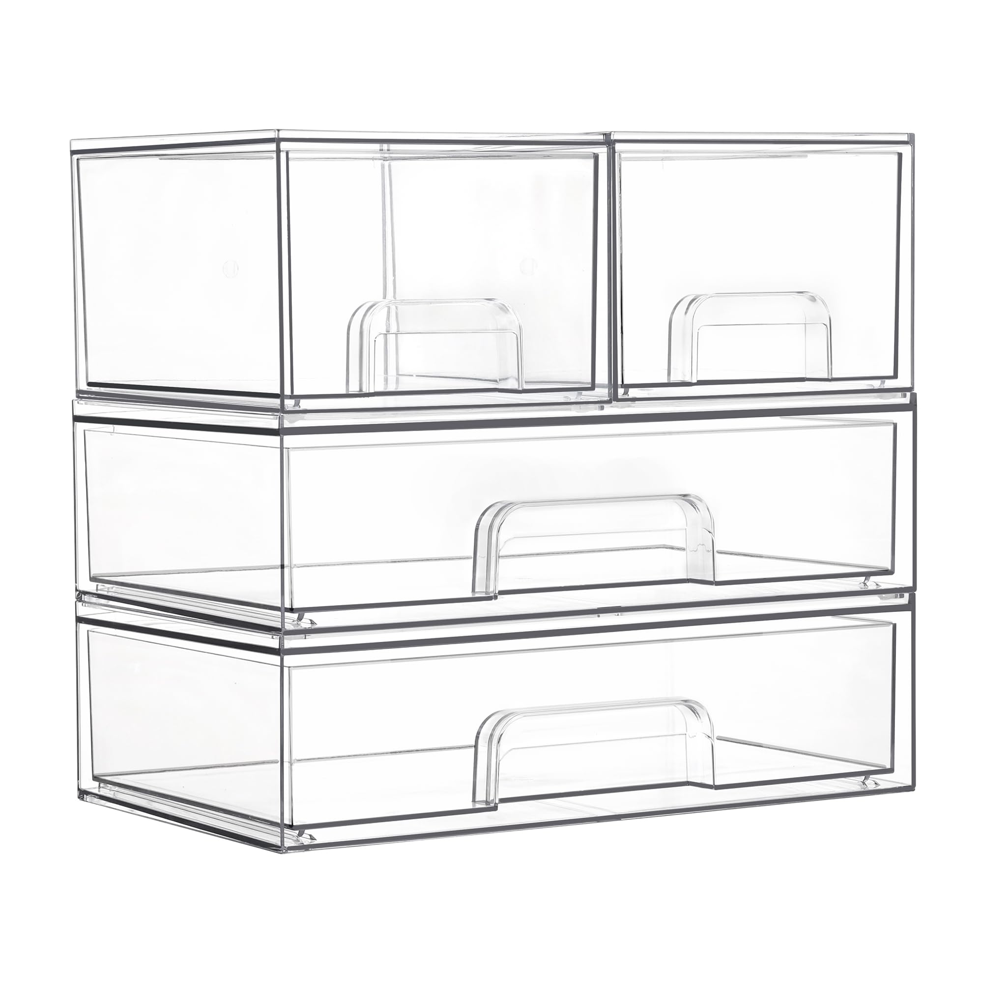 Vtopmart stackable drawers top view for vanity storage