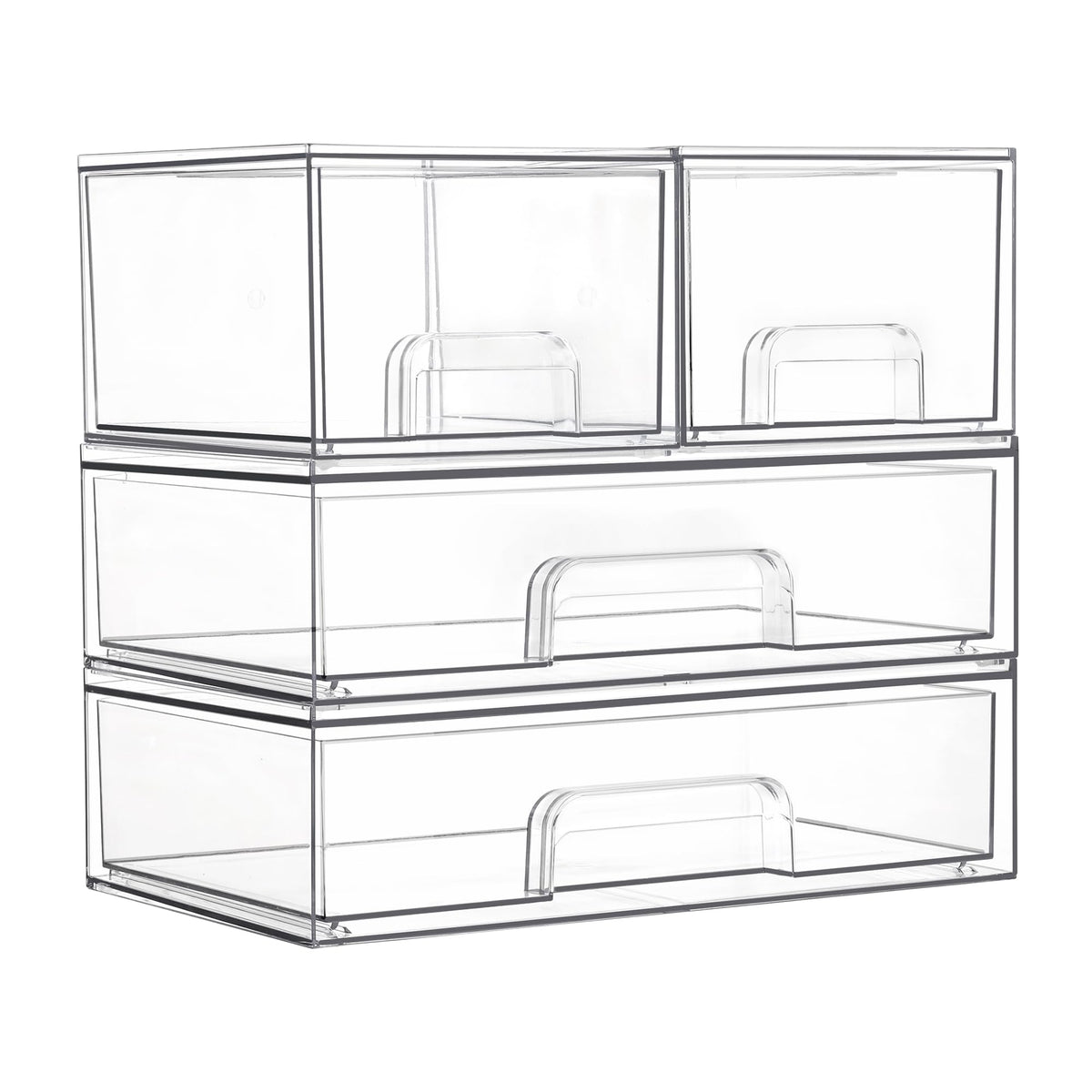Vtopmart stackable drawers top view for vanity storage