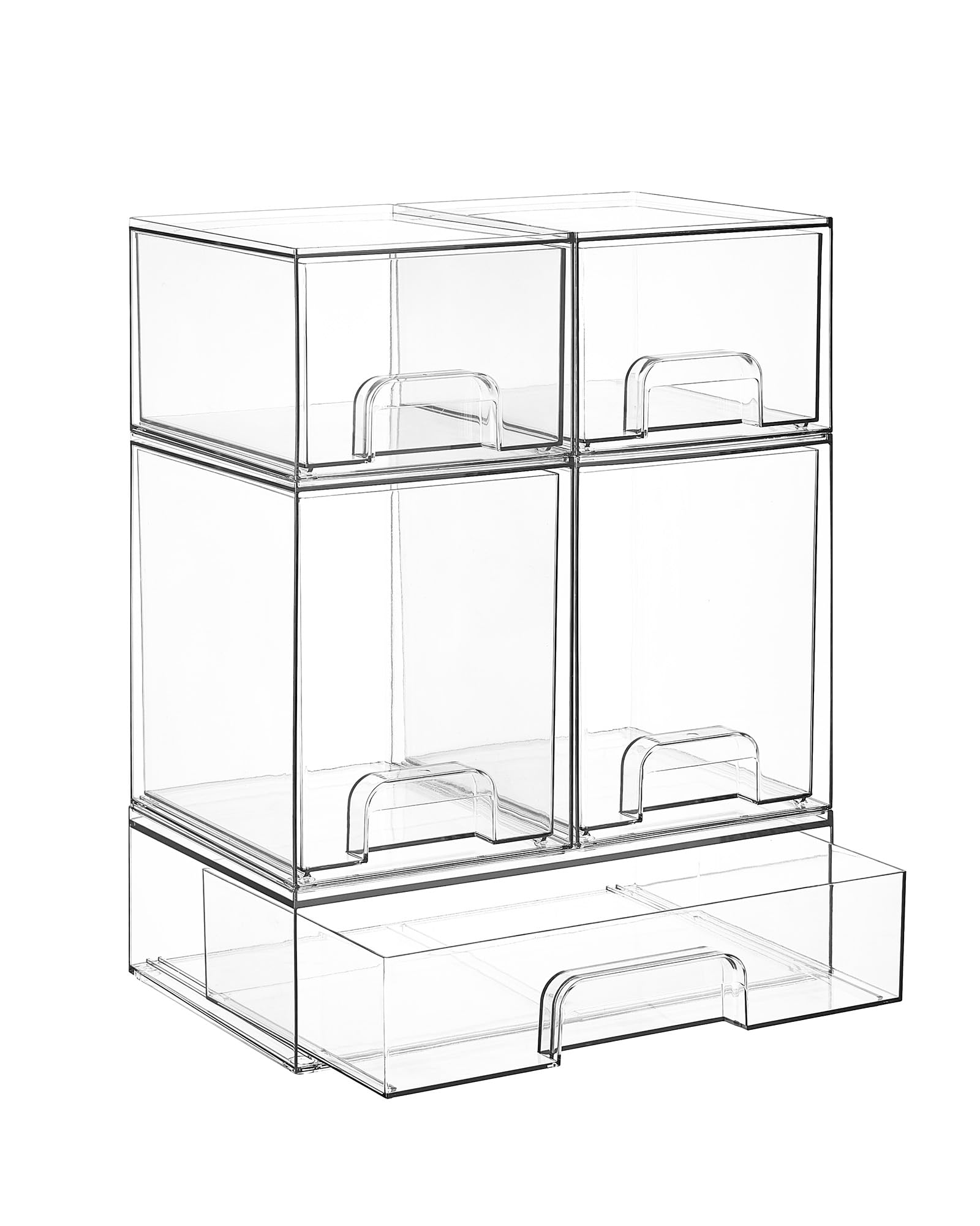 Vtopmart stackable drawers set of five neatly displayed on a counter for organized storage