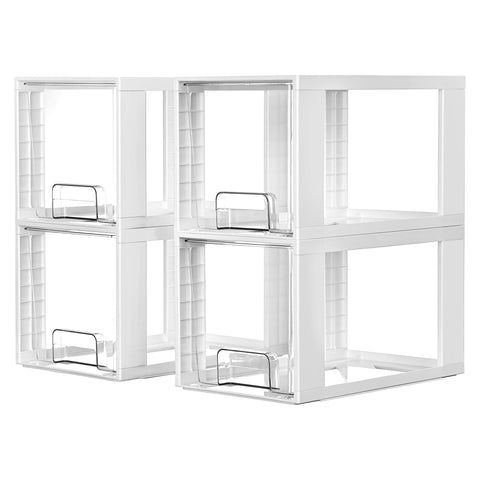 Vtopmart stackable drawers shown during assembly for space-saving setup.