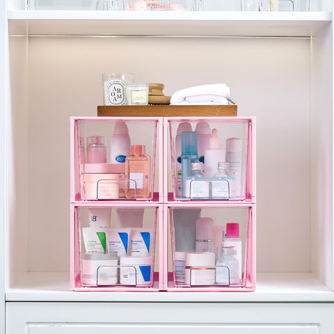 Vtopmart pink acrylic drawer clear view to locate items quickly