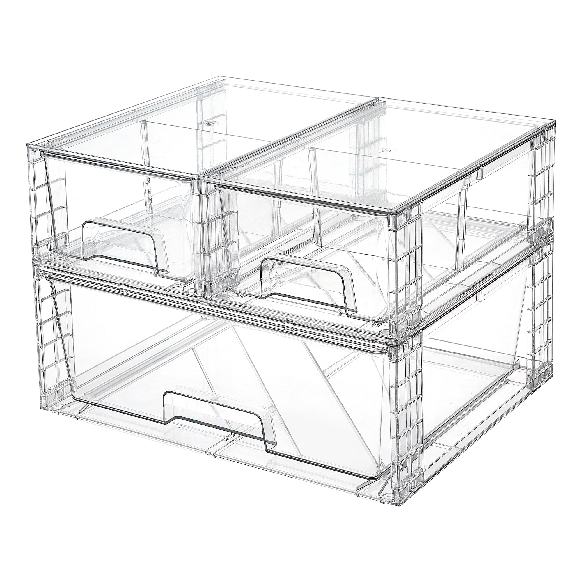 Vtopmart stackable drawers top view showing space-saving design.