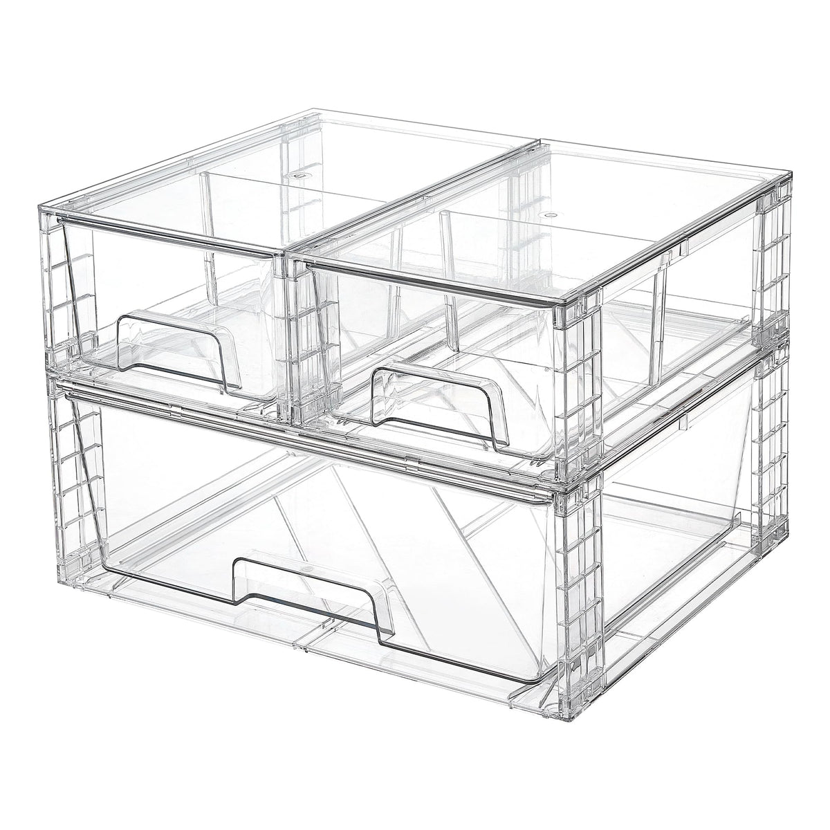 Vtopmart stackable drawers top view showing space-saving design.