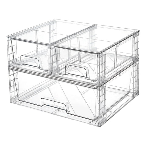 Vtopmart stackable drawers top view showing space-saving design.