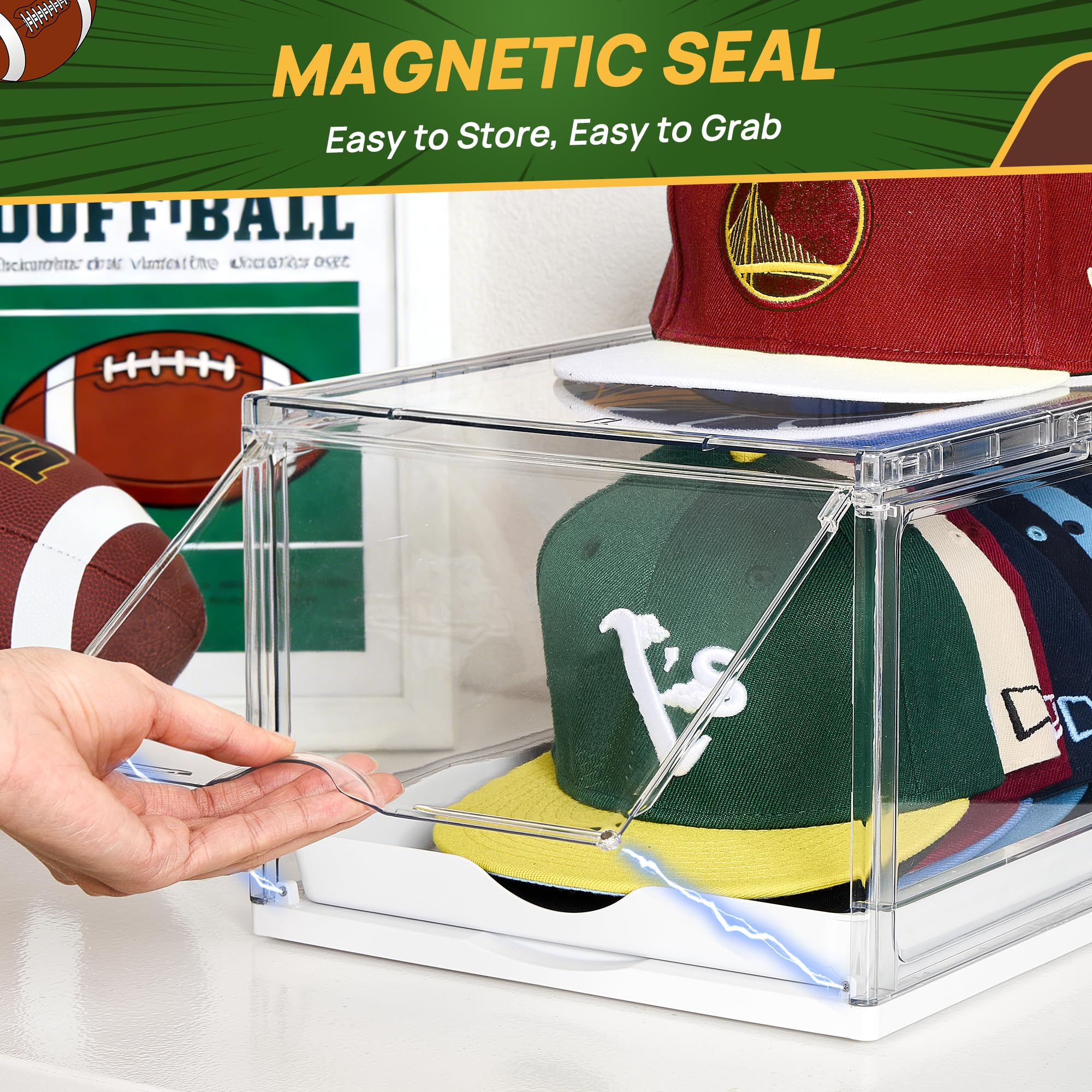 Vtopmart stackable hat case saves space and reduces closet clutter.