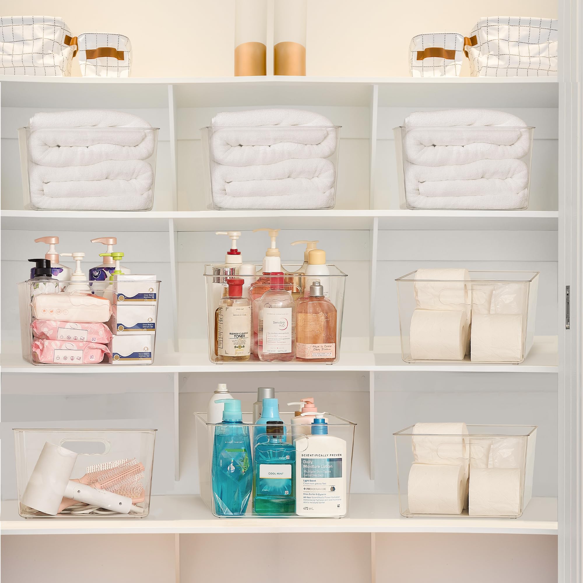Vtopmart clear bin for laundry room organization and easy access