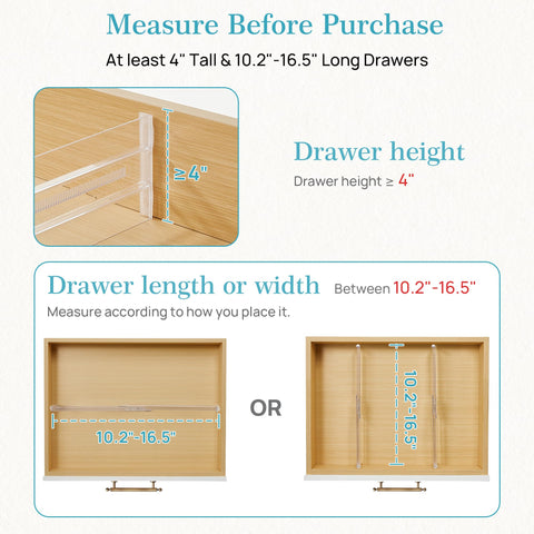 Vtopmart transparent drawer divider for easy visibility of contents.