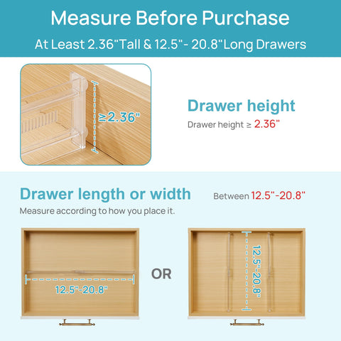 Vtopmart transparent plastic divider with silicone buffer protects drawers.