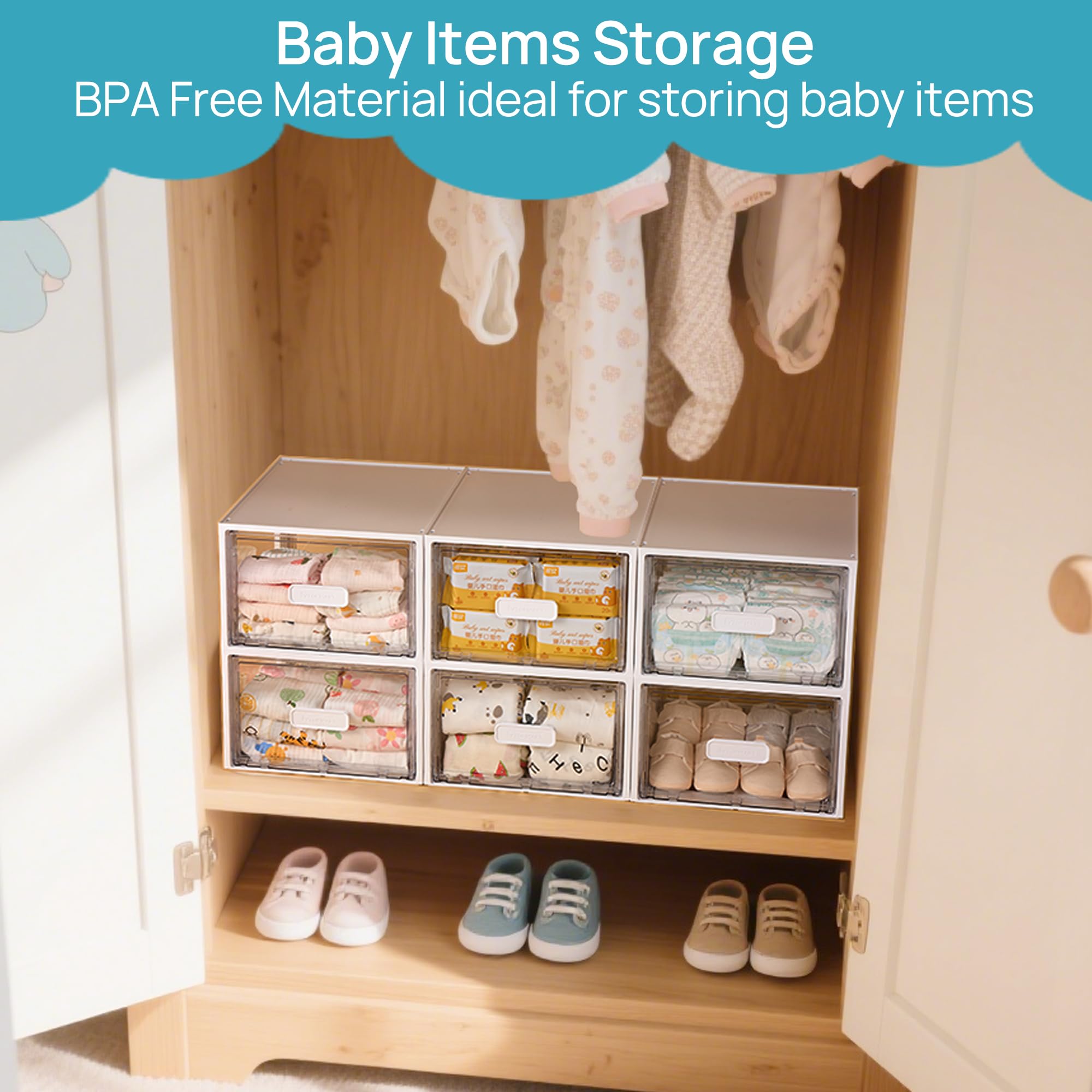 Vtopmart under-sink organization keeps cleaning supplies neatly stored.