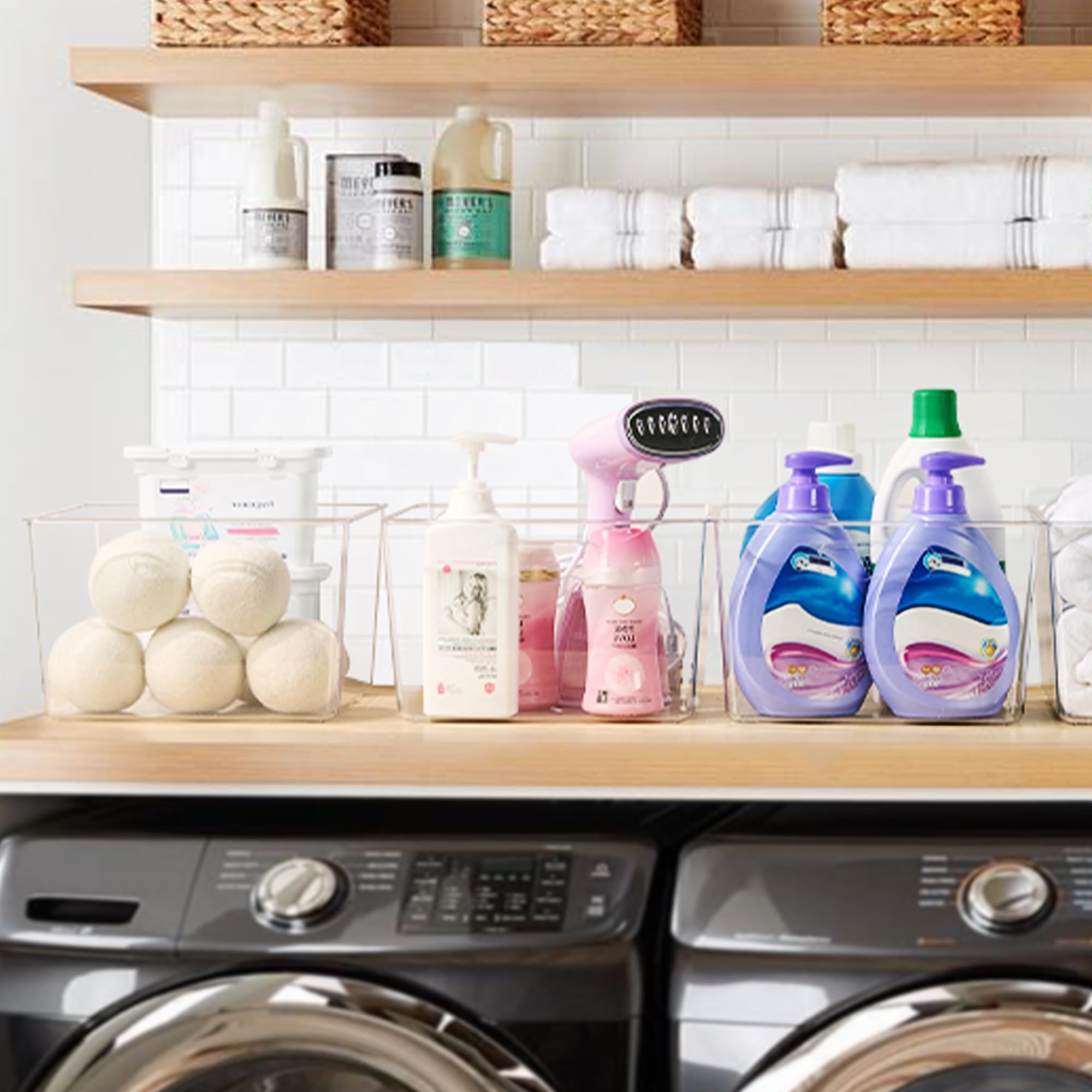 Vtopmart under-sink organizer bin compact fit for cleaning supplies
