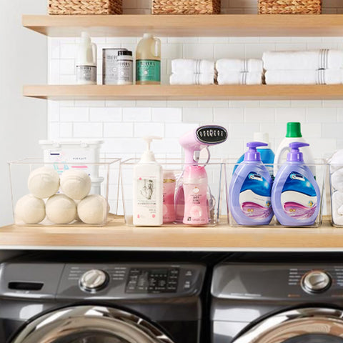 Vtopmart under-sink organizer bin compact fit for cleaning supplies