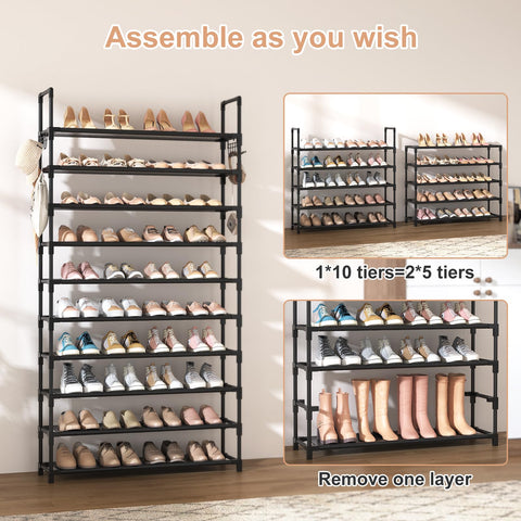 VTRIN top handrail keeps items secure on the 10-tier rack