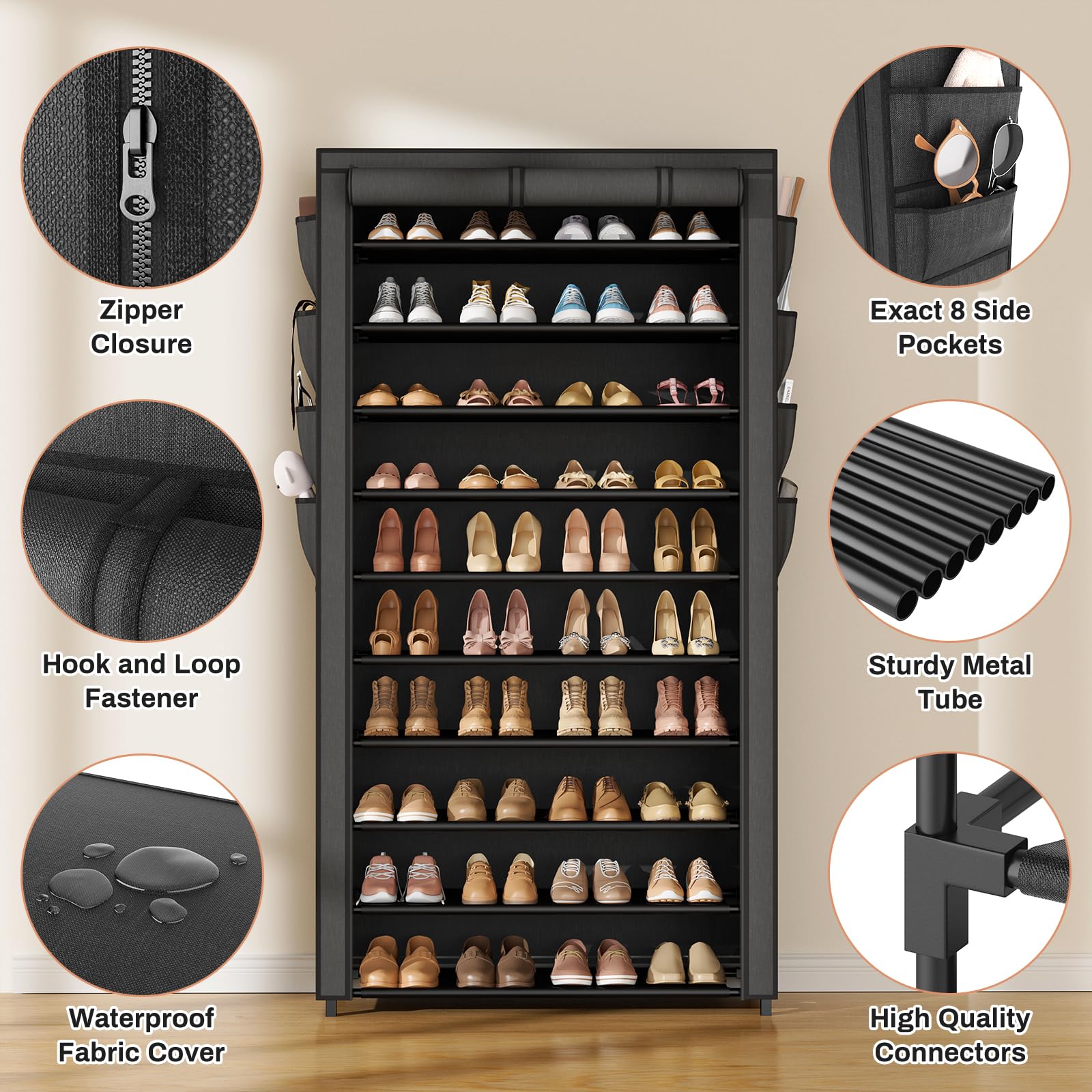 VTRIN adjustable height with removable tier for boots and sneakers