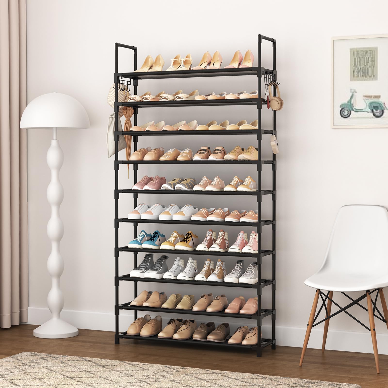 VTRIN boot-friendly 4-pairs-per-tier capacity accommodates boots