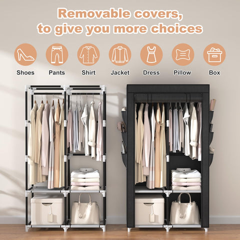 VTRIN portable-closet-dustproof-cover keeps clothes clean and protected.