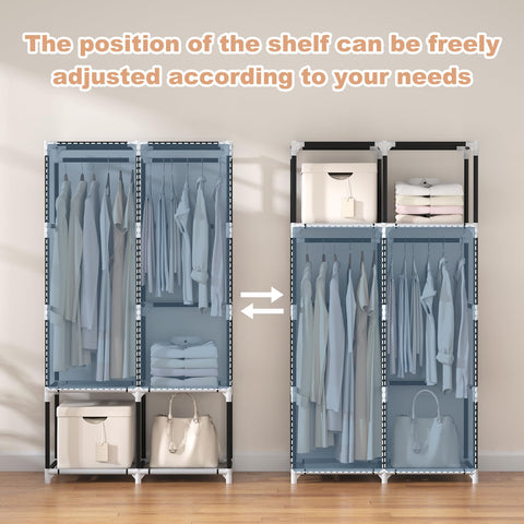 VTRIN portable-closet-footprint-compact fits bedrooms, dorms and rental homes.