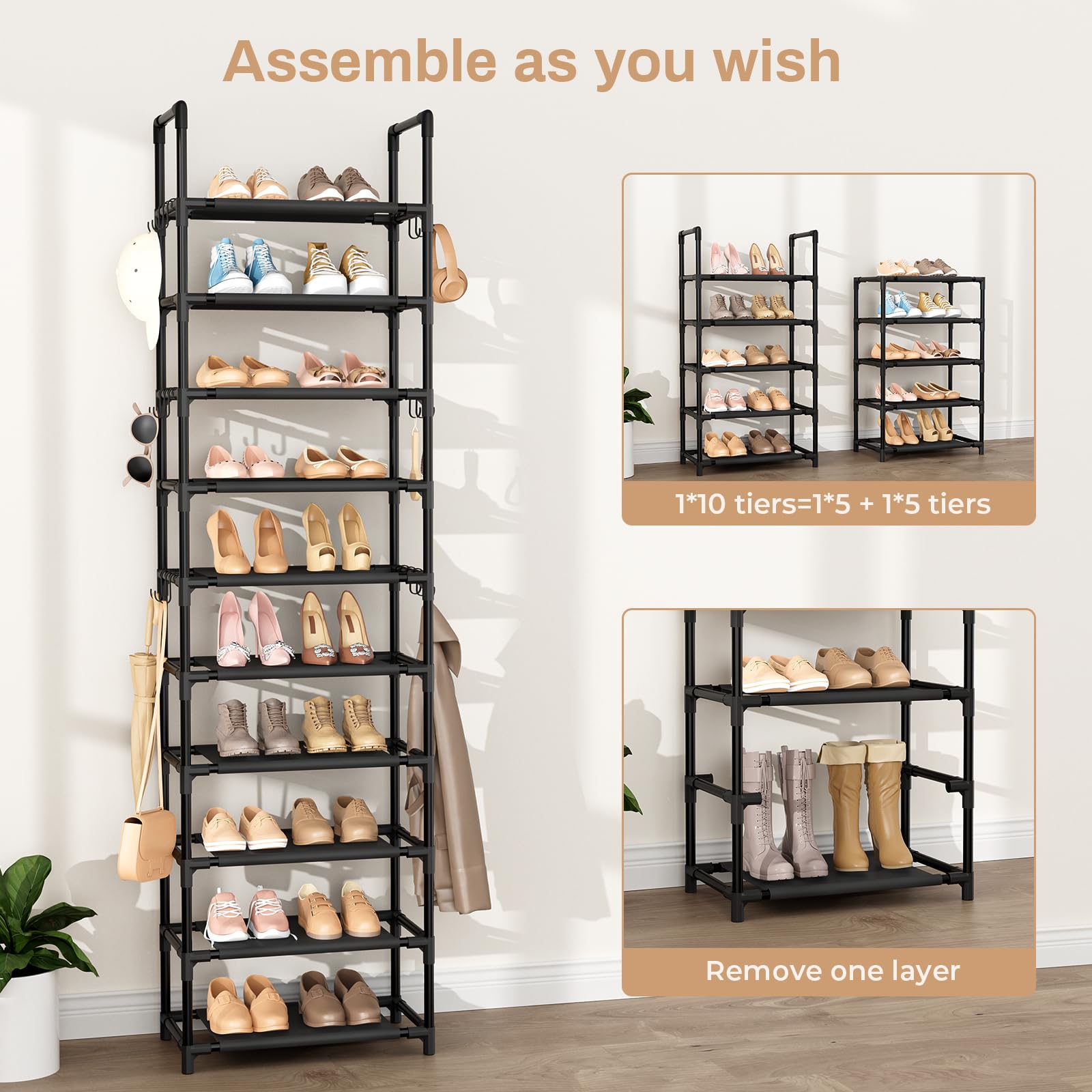VTRIN multifunction hooks store umbrellas, bags, and accessories.