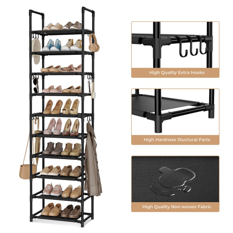 VTRIN narrow shoe rack dimensions for space-saving footprint.