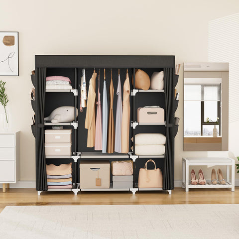 VTRIN portable closet large capacity shelves hold folded items and bags
