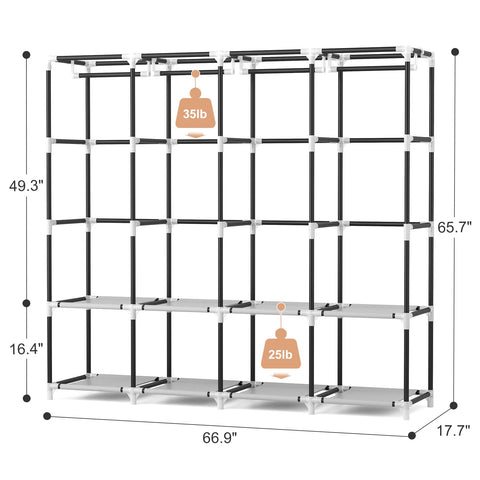 VTRIN wardrobe shelves provide space for folded garments and accessories.