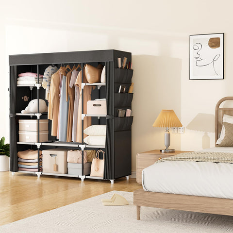 VTRIN portable closet thick metal tubes provide strong support