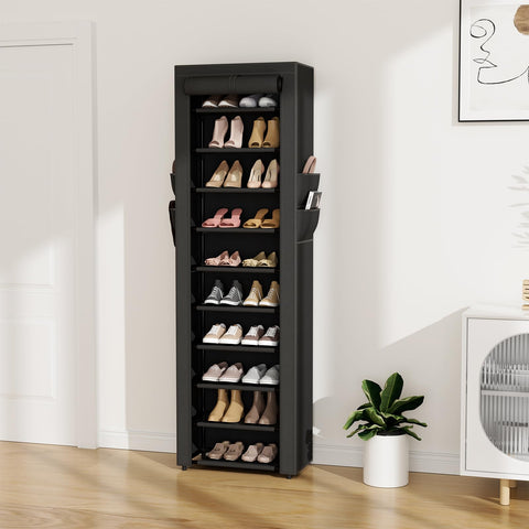 VTRIN dustproof cover on the rack keeps shoes cleaner.