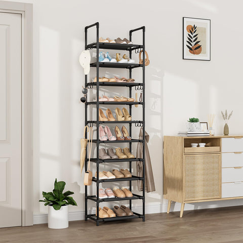 VTRIN vertical shoe rack side detail highlighting sturdy frame.
