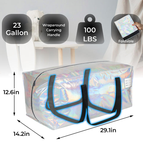 VTSVTS iridescent bag handles wrapped in pink provide comfortable, durable carry.