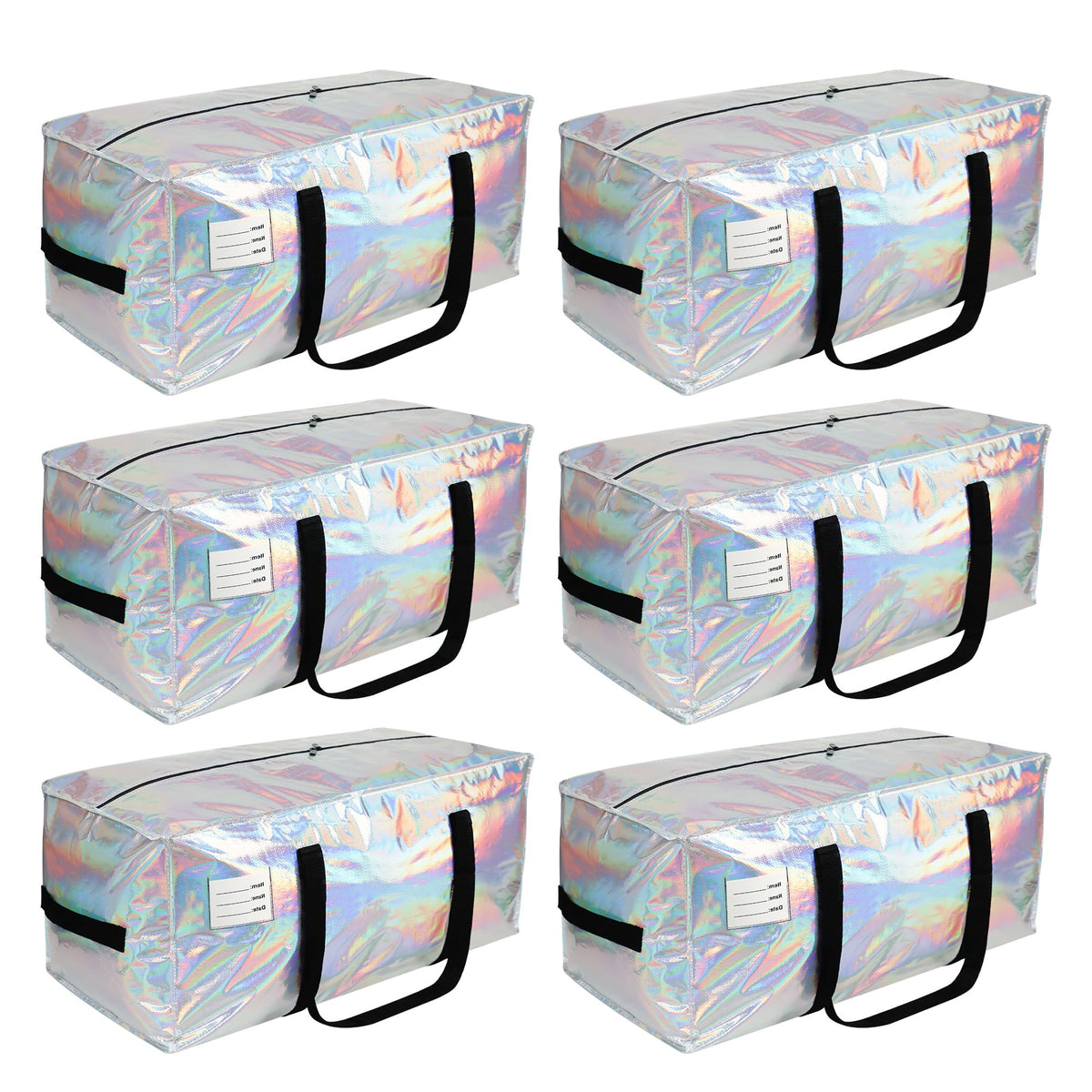 VTSVTS iridescent large moving bag open wide for easy packing and quick access.