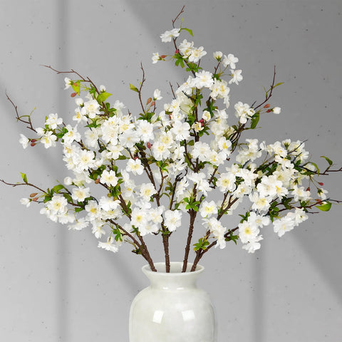 VUAHAUL artificial cherry blossom branches 80cm in white for tall vase displays.