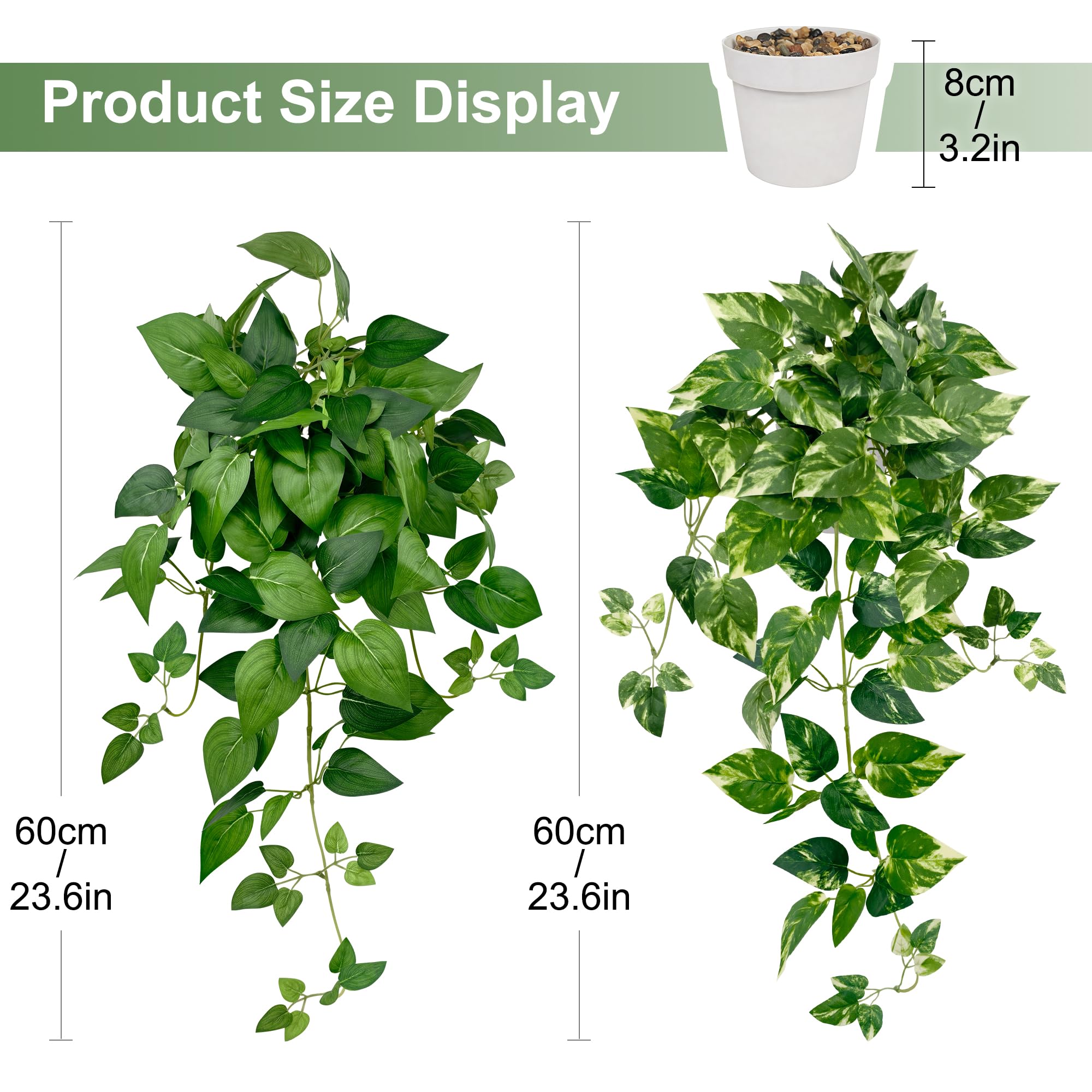 Vuahaul artificial hanging ivy with variegated leaves for bright room accents.