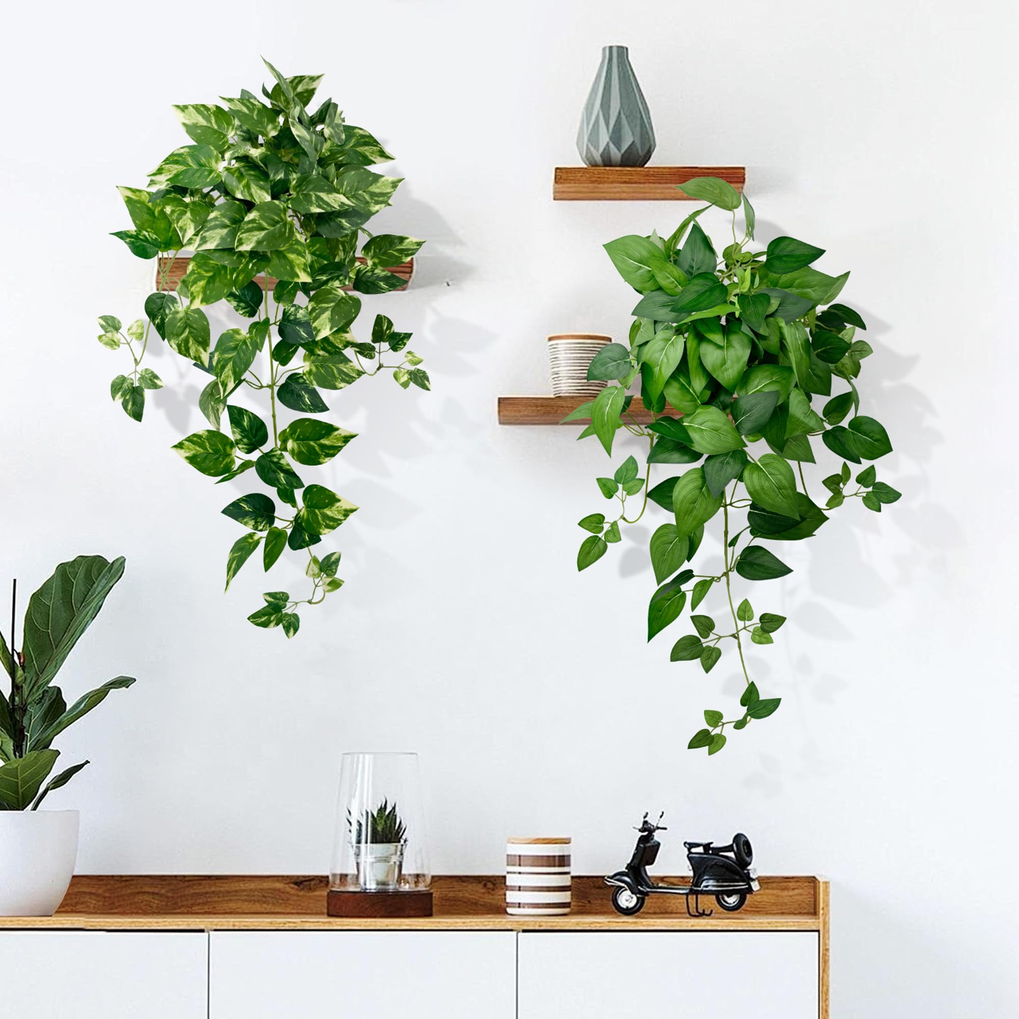 Vuahaul two-pack artificial pothos for easy home decor styling.