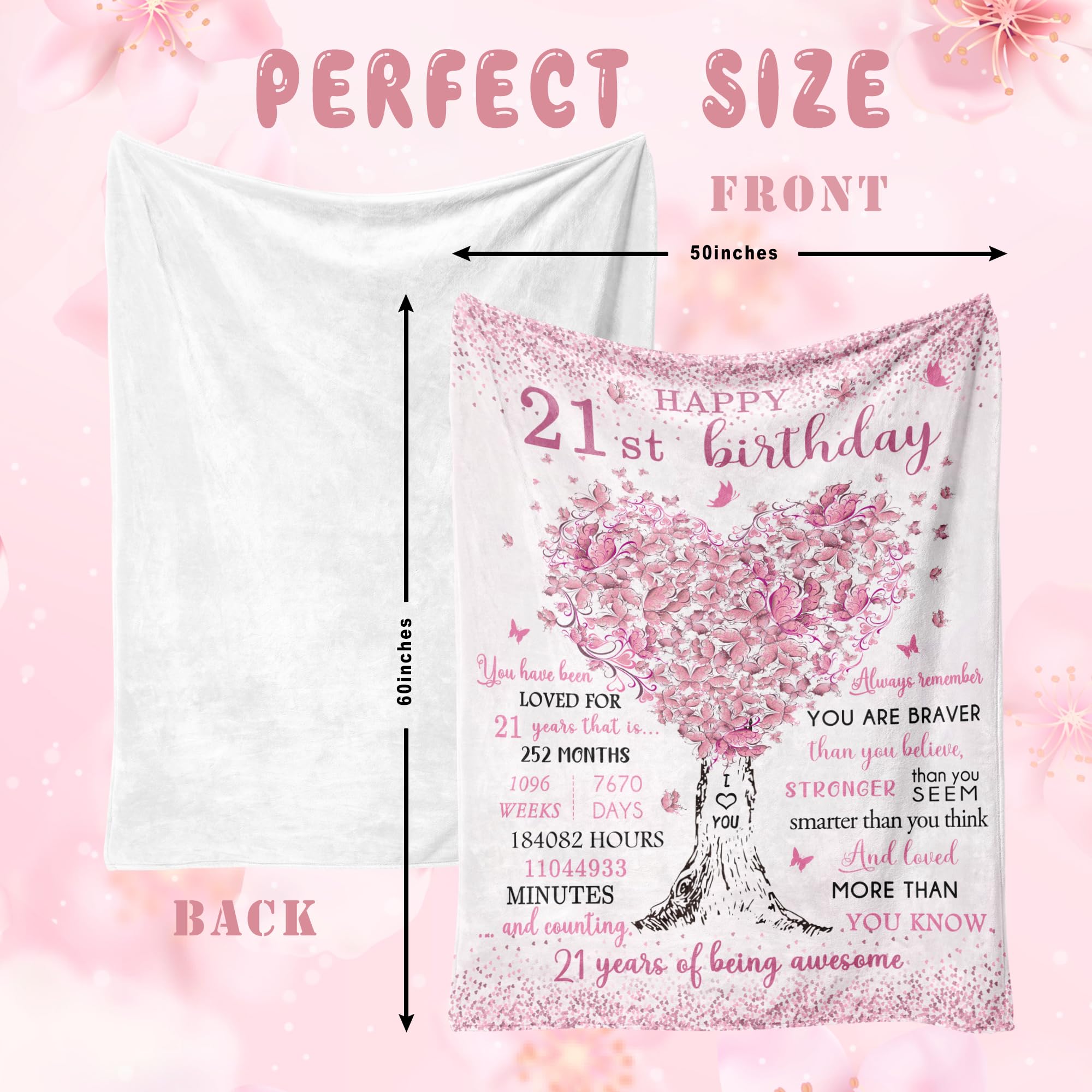 Vuinezo 21st birthday blanket in a living space, stylish and cozy.