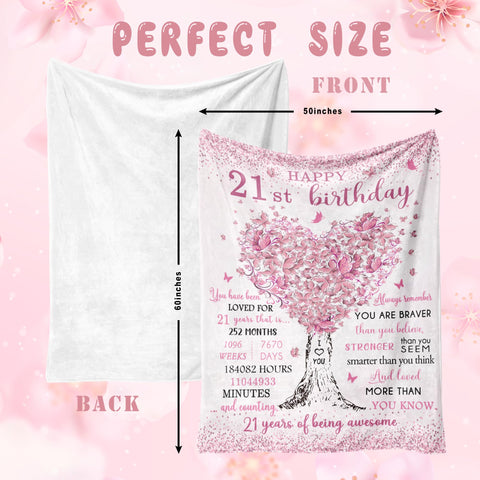 Vuinezo 21st birthday blanket in a living space, stylish and cozy.