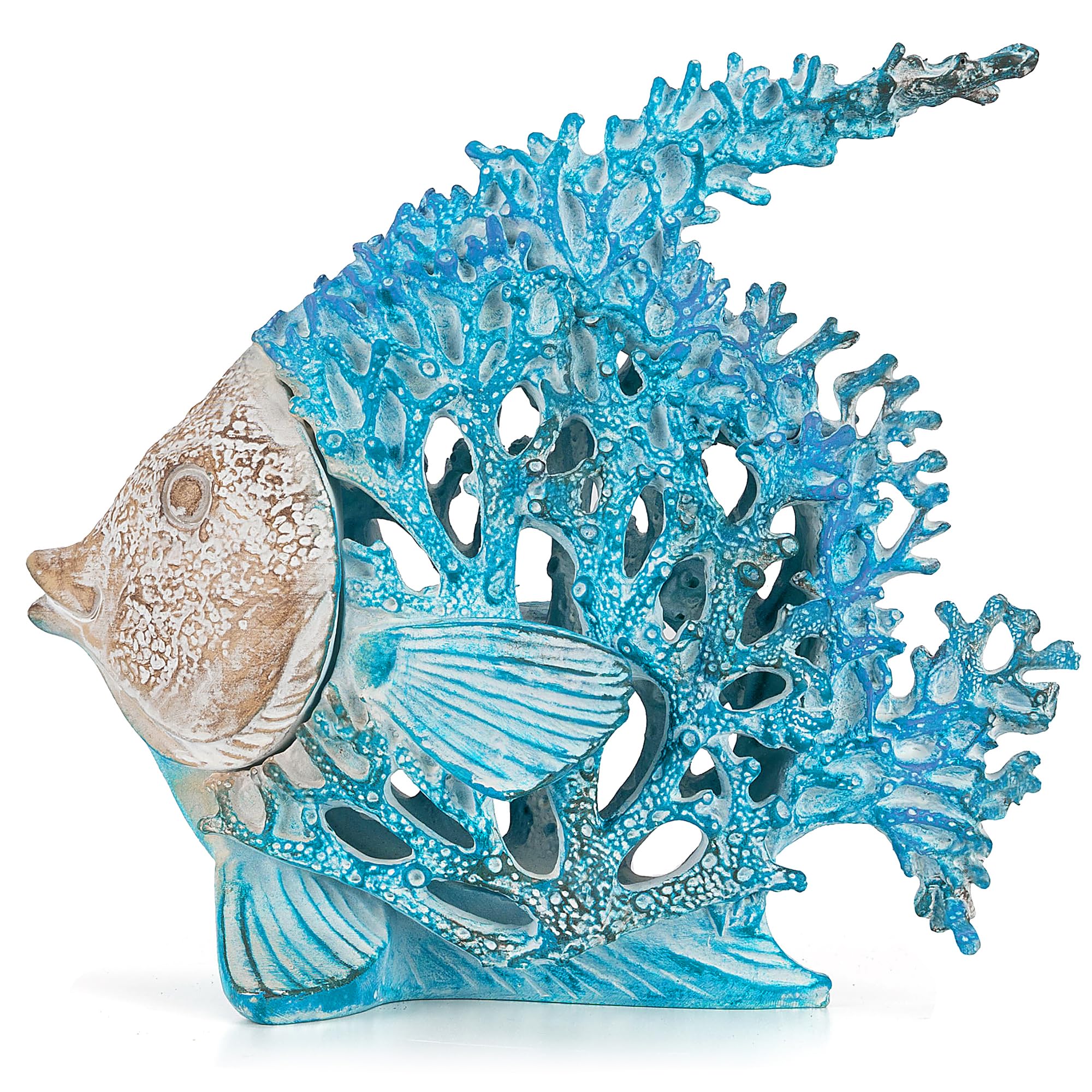 VVGIFTS angelfish beach decor in polystone adds coastal vibe