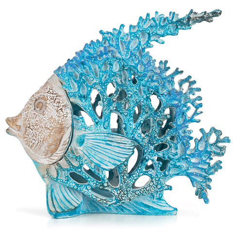 VVGIFTS angelfish beach decor in polystone adds coastal vibe
