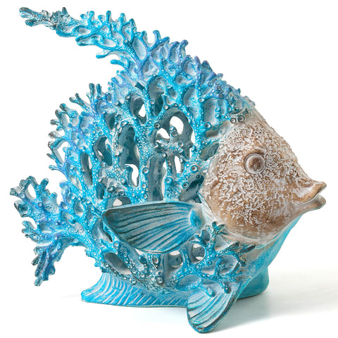 VVGIFTS coral reef angelfish sculpture for mantel or shelf display