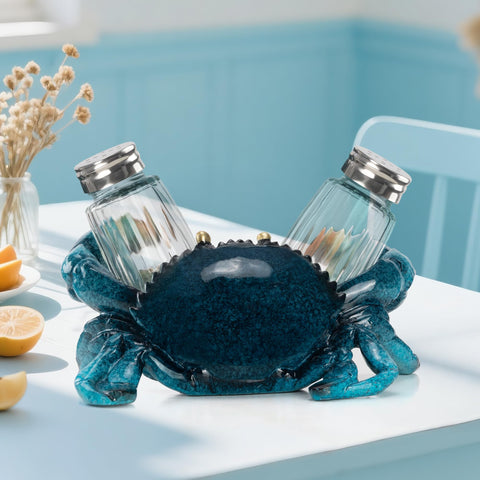 Dining table decorated with VVGIFTS blue crab nautical ornament