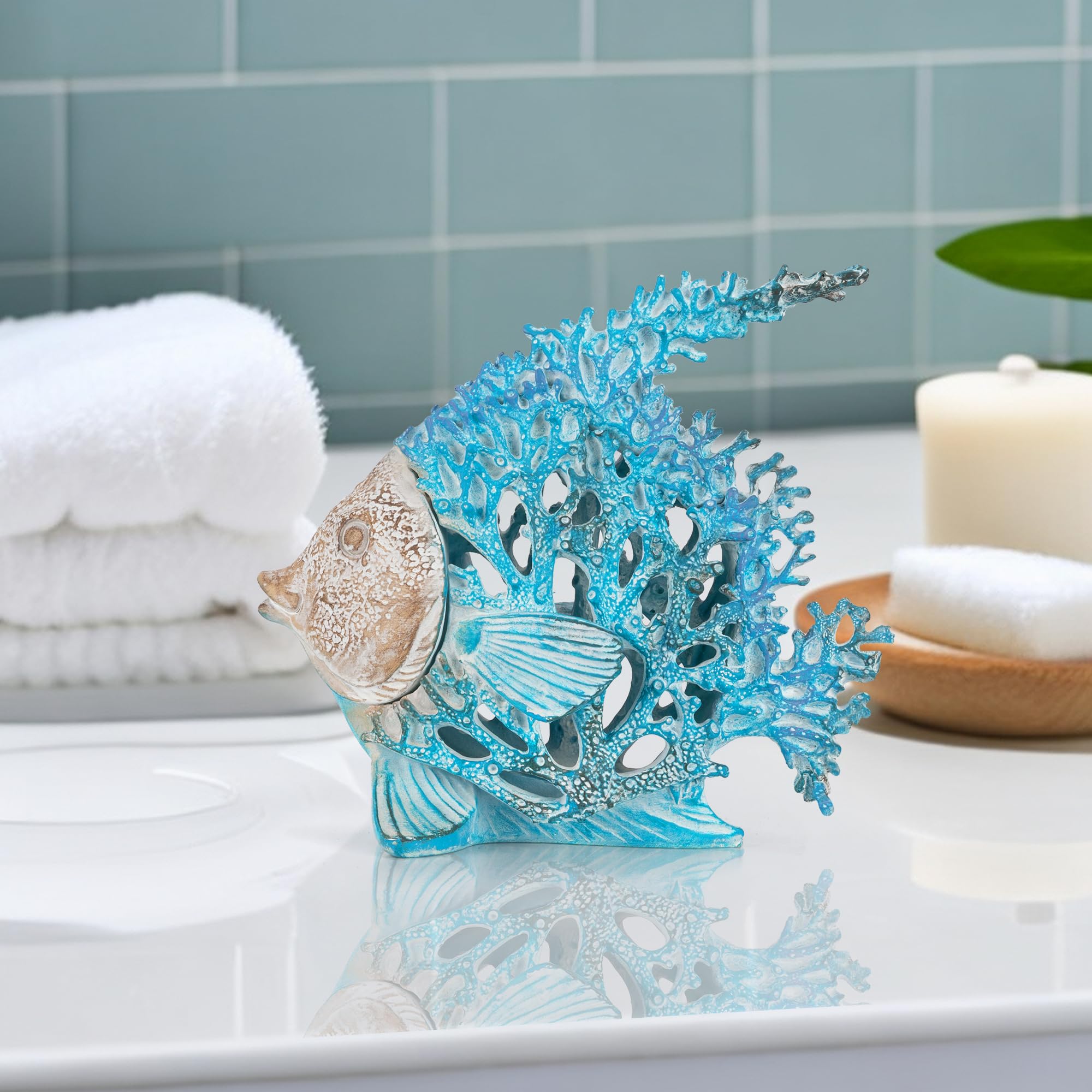 VVGIFTS turquoise blue finish complements nautical decor accents