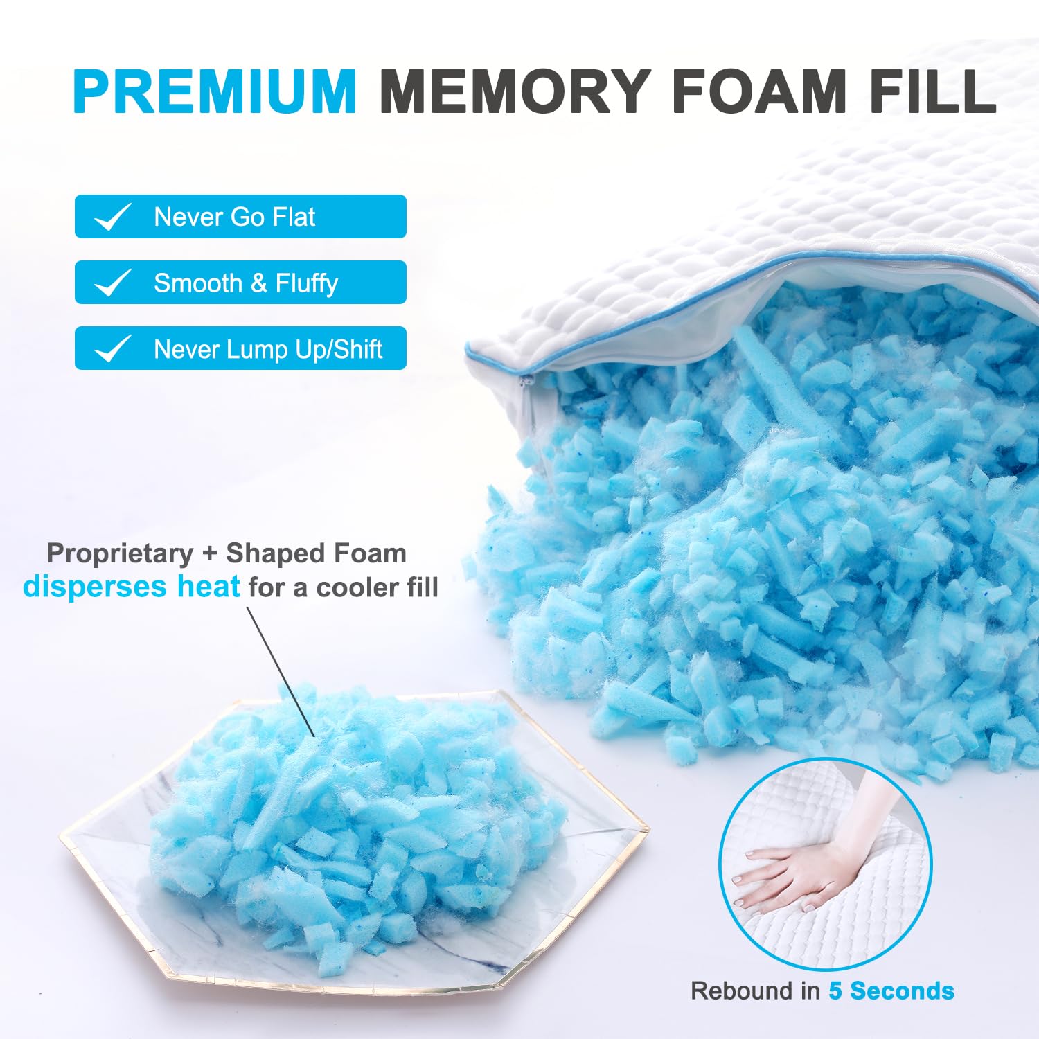 Breathable removable outer cover on VVZ pillow for cool sleep