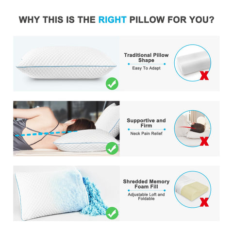 Close-up of VVZ shredded memory foam and 3D fibers in pillow
