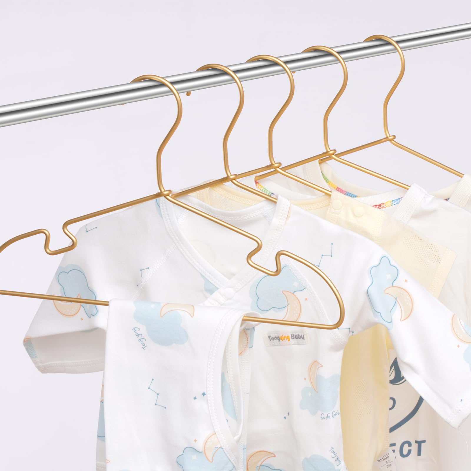 VWV Gold Aluminum Hanger 12.6-inch size fits kids' clothes