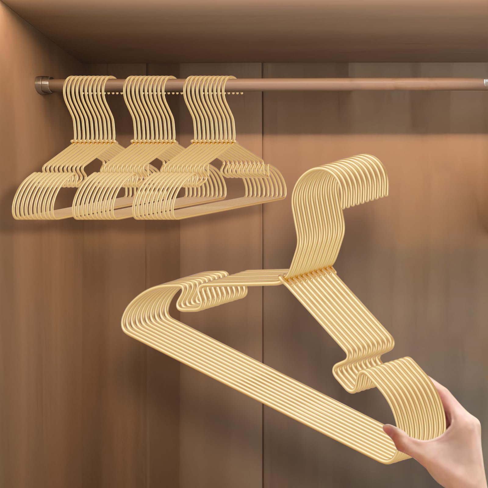 VWV Gold Aluminum Hanger keeps wardrobe neat and accessible