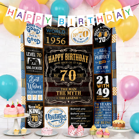 VXDRZGT 70th birthday blanket offers soft flannel comfort for a special gift.